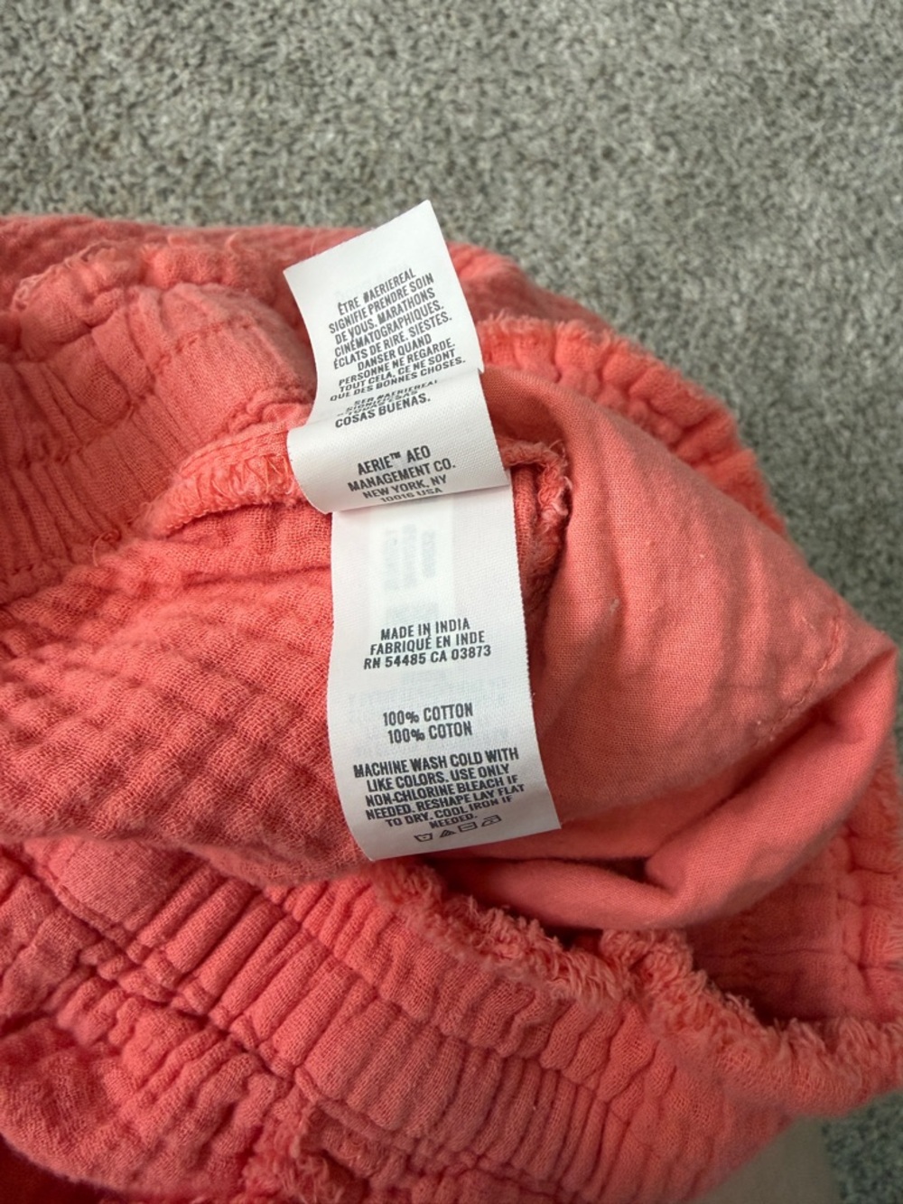 Aerie Gauzy Cotton Shorts Coral - Picture 5 of 5